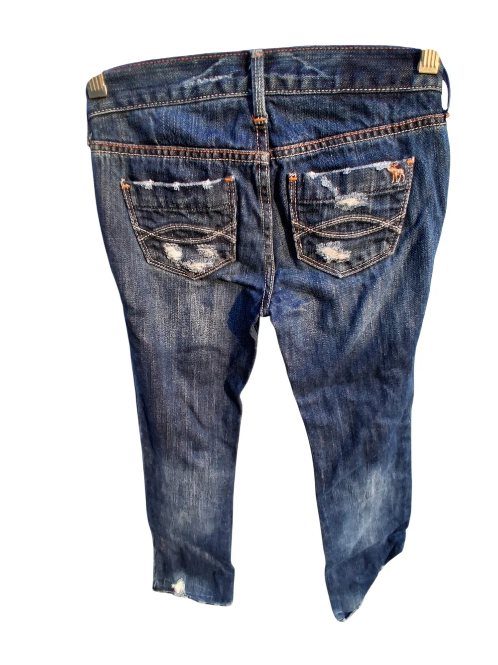 Abercrombie & Fitch Distressed Dark Blue Kids' Boyfriend Jeans